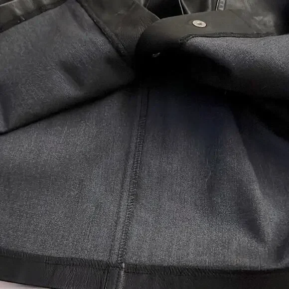 French Black snap front faux leather skirt XS - Picture 15 of 15